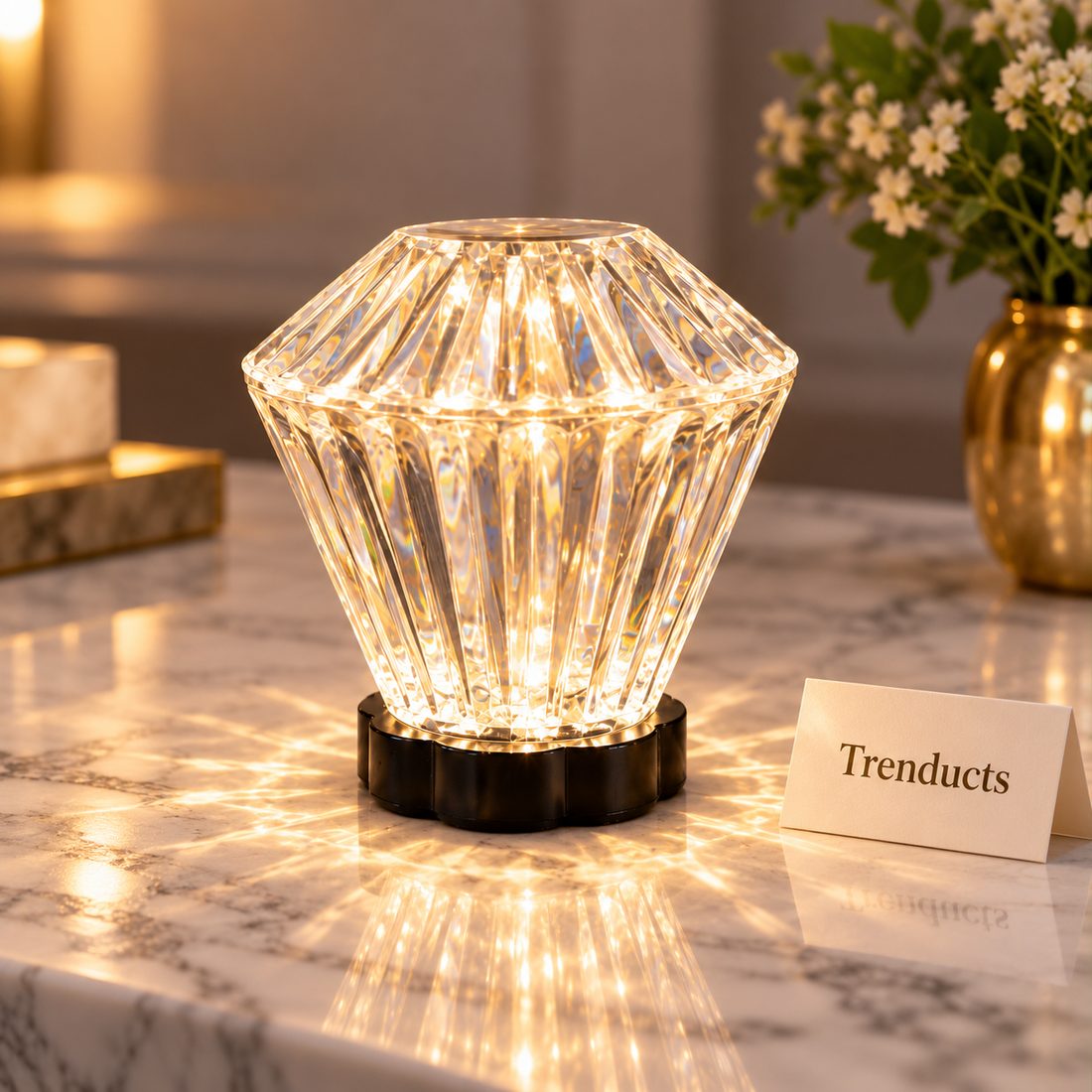 Rechargeable Crystal Mushroom Lamp with 3 Light Modes